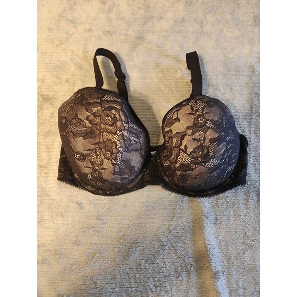Wacoal Lace Finesse T-Shirt Bra 853201 Black Nude 38DDD - Picture 1 of 3